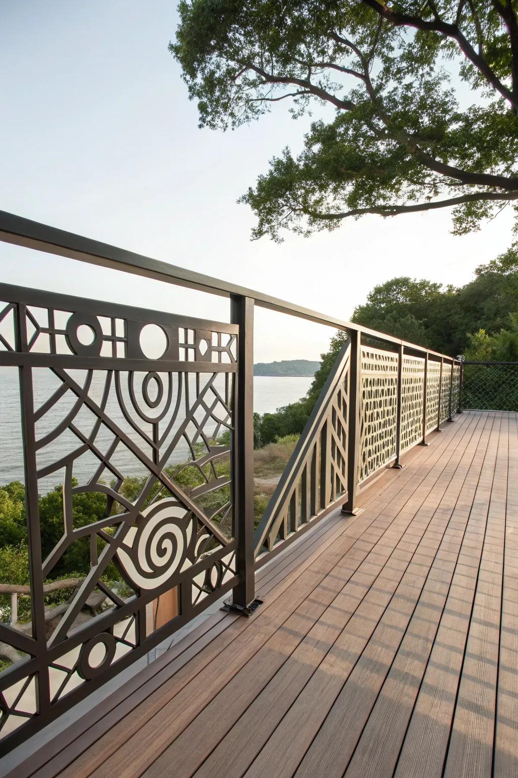 A creative deck showcasing shape boundary designs, adding an artistic flair.