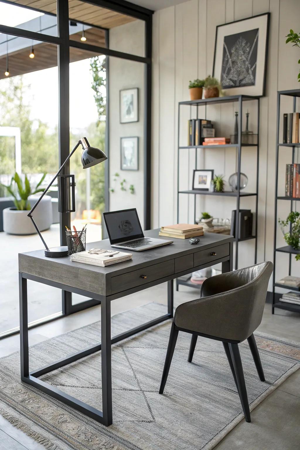 Slate desks blend style with modern design.