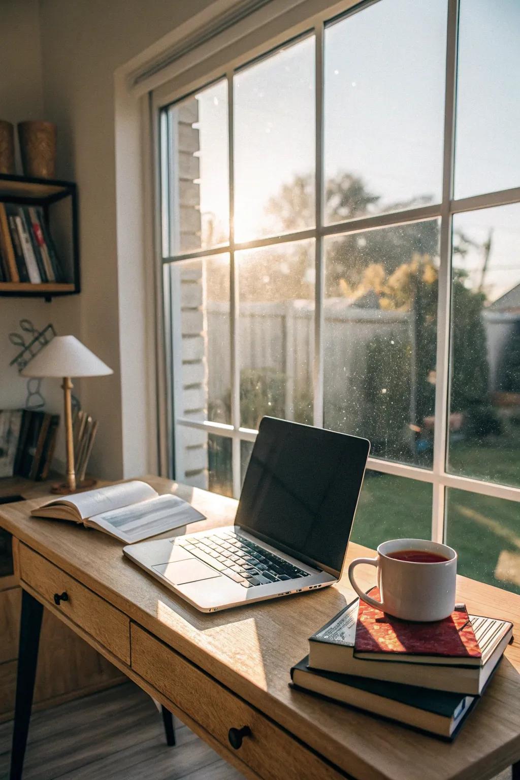 Sunlight can stimulate your workspace and improve productivity.