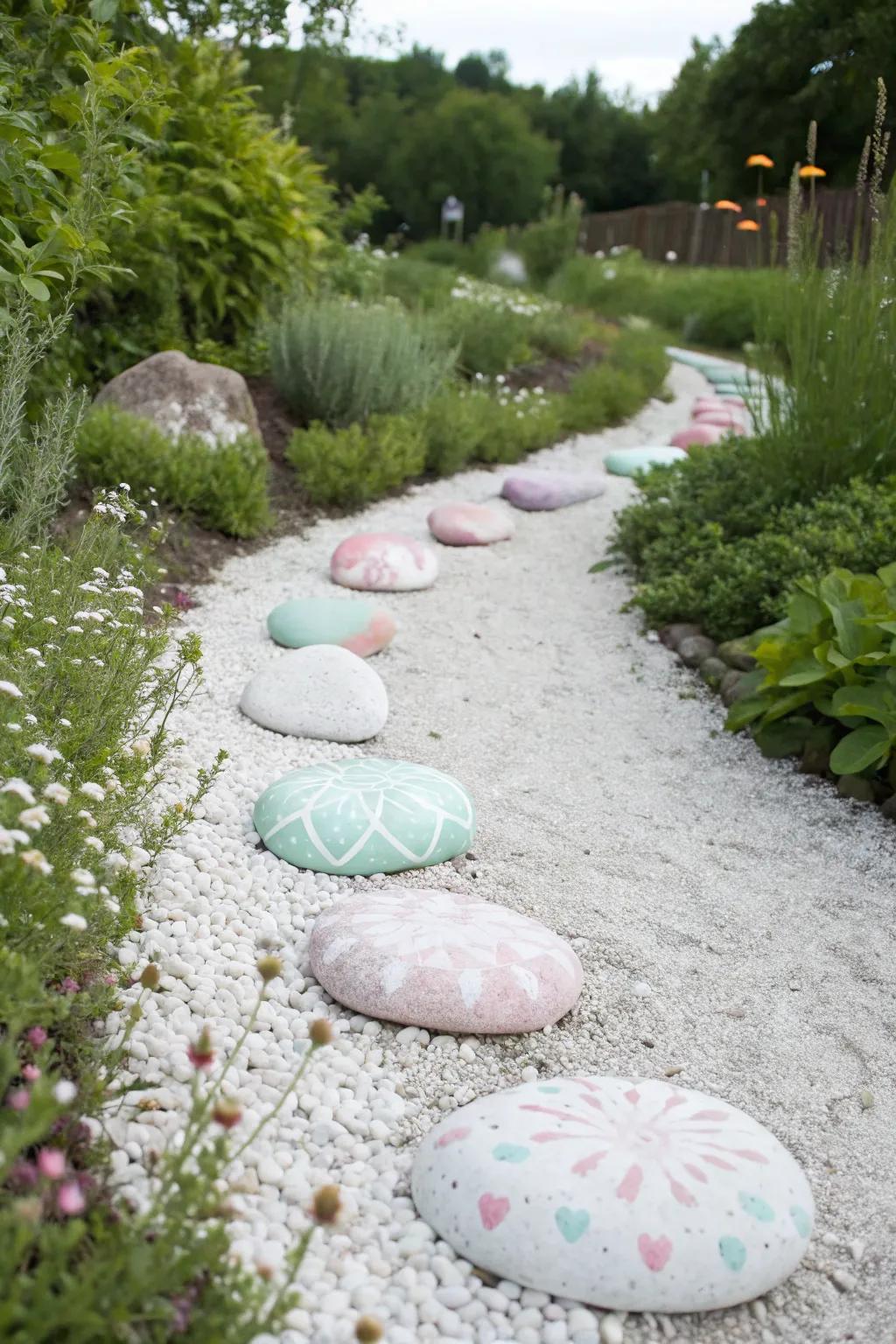 Step into tranquility via this charming DIY garden walkway, where minimalist grace converges with boho eccentricity.