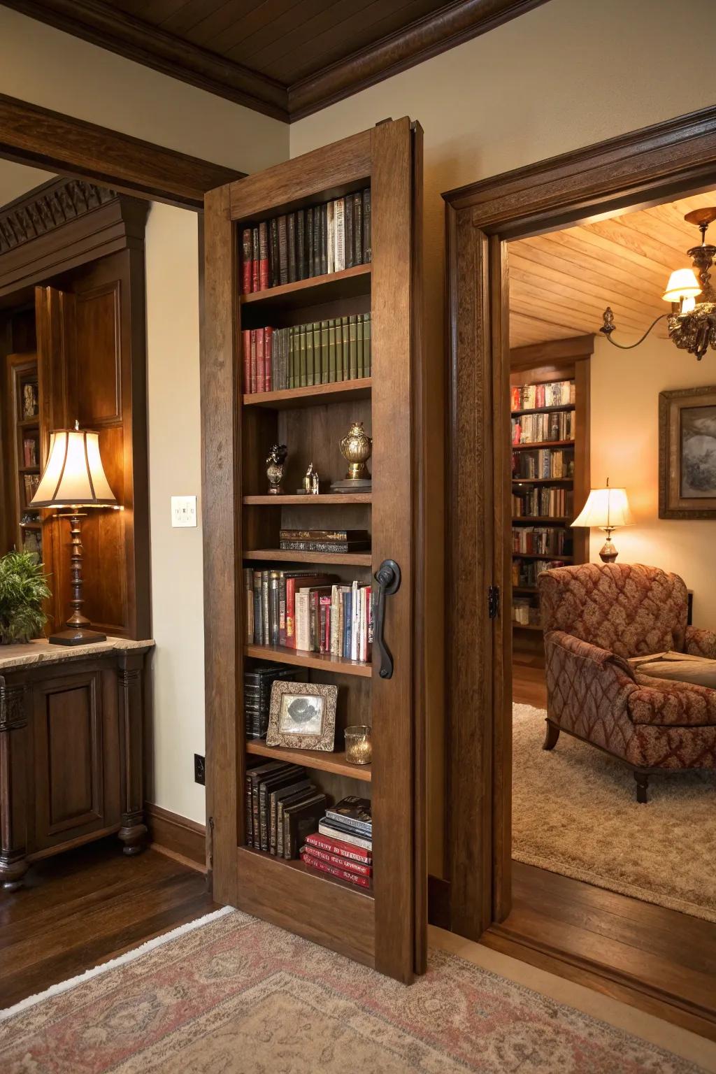 Add a feeling of enigma with a latent door that blends seamlessly into your decoration.