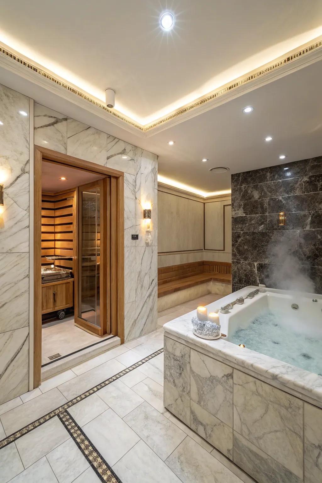 An in-home spa providing supreme relaxation.