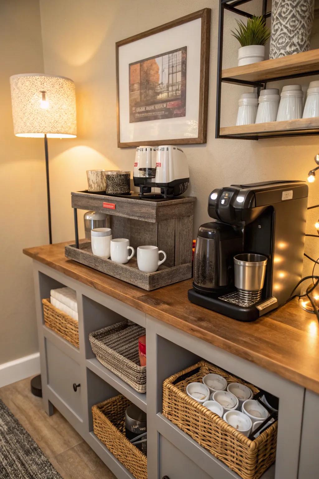 A classy java corner for any caffeine craving.