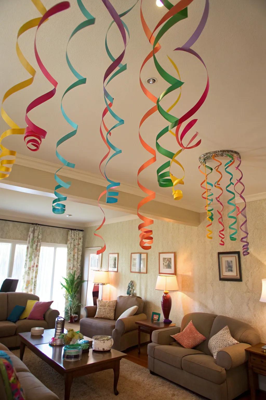 Draw attention using captivating ceiling decor.