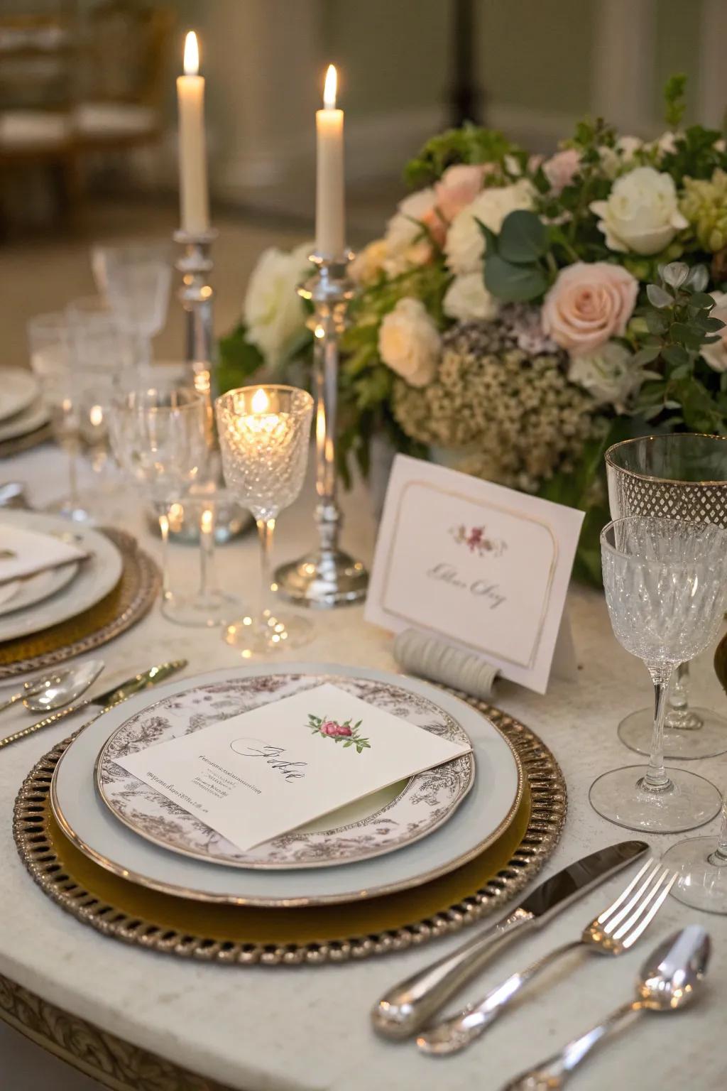 Elegant place settings designed for that special personal touch