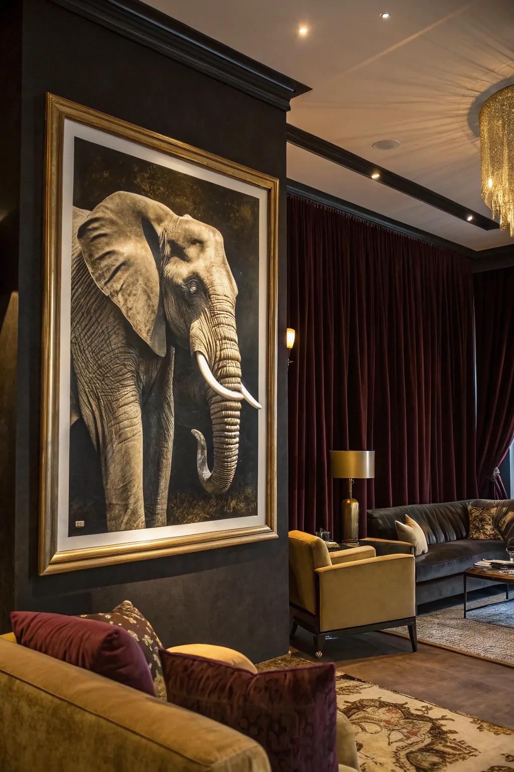 Shimmer details in pachyderm prints offer a luxurious feel to your design.
