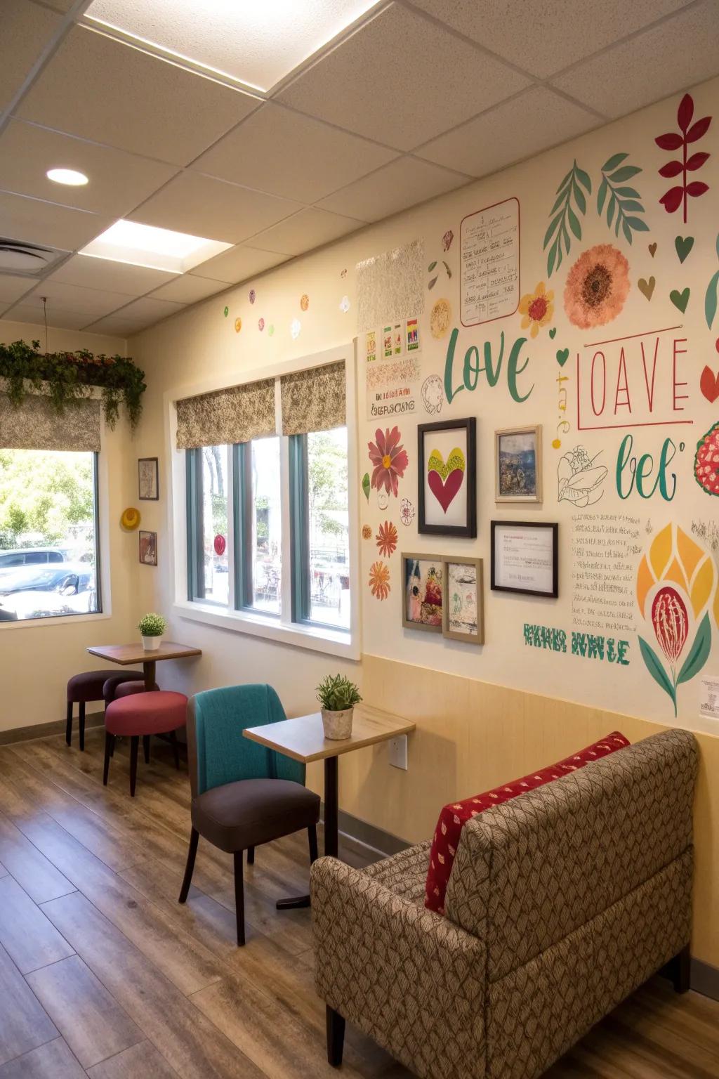 Inspiring decor uplifts and motivates.