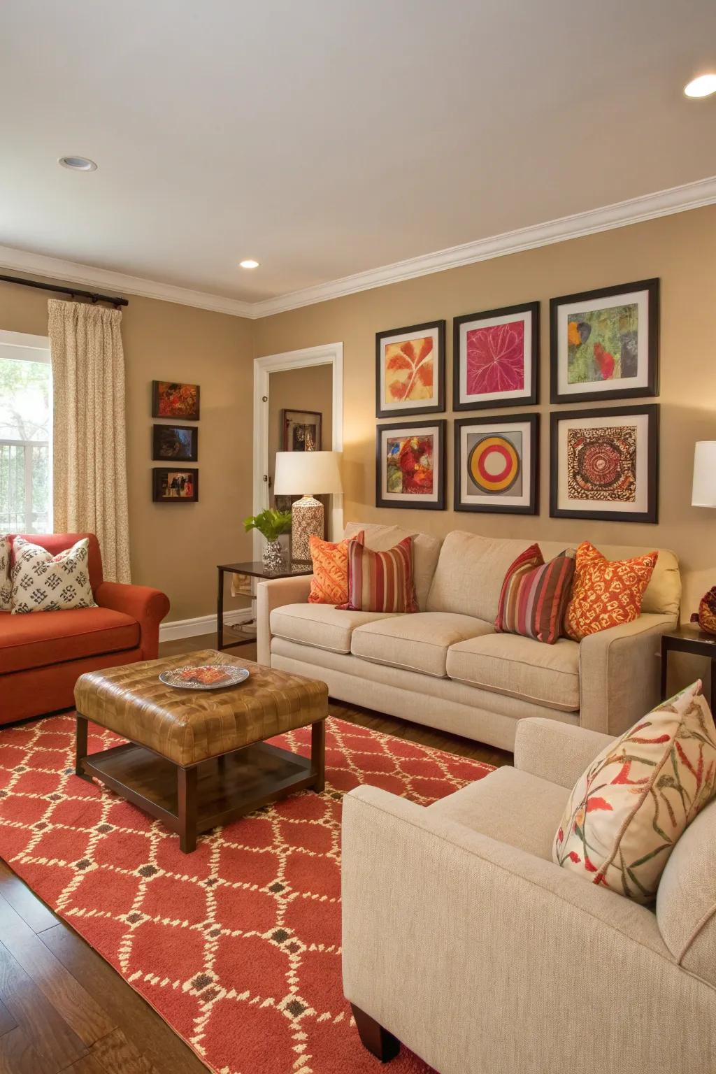 Color themes that amplify each area.