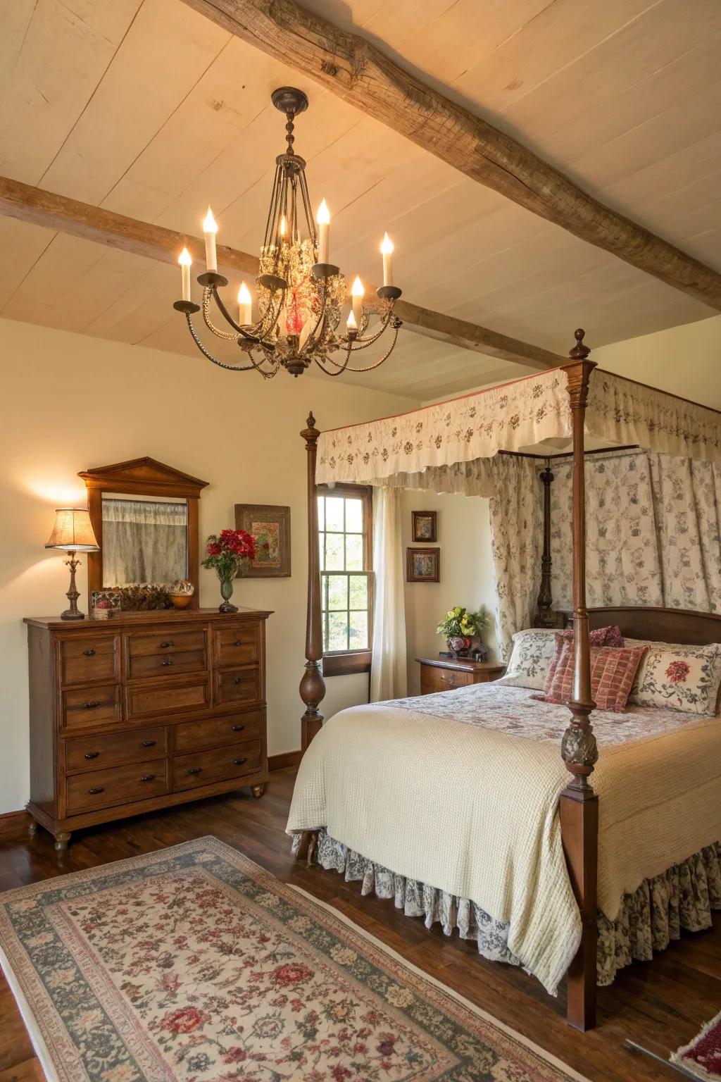 Rural lighting introduces elegance and warmth to the room.