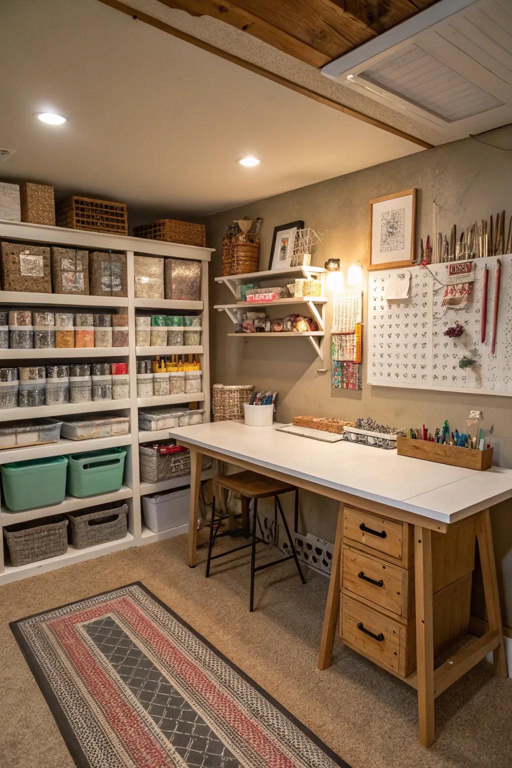 Express your creativity with a dedicated crafting area.