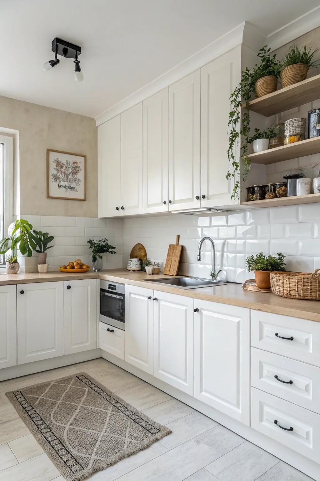 An airy, light-filled palette perfect for a revitalizing kitchen atmosphere.