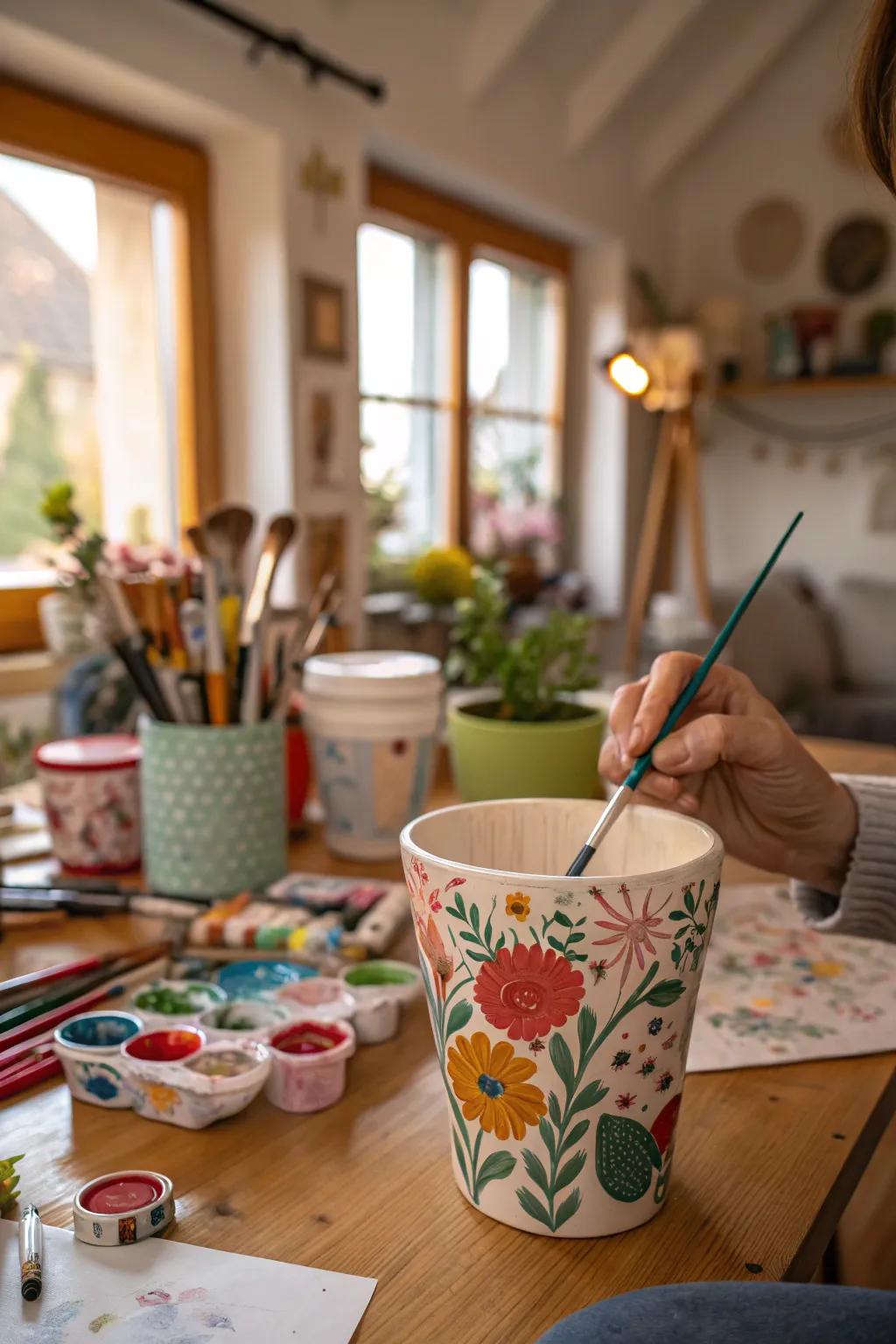 Design your own flower cups for a personal signature.