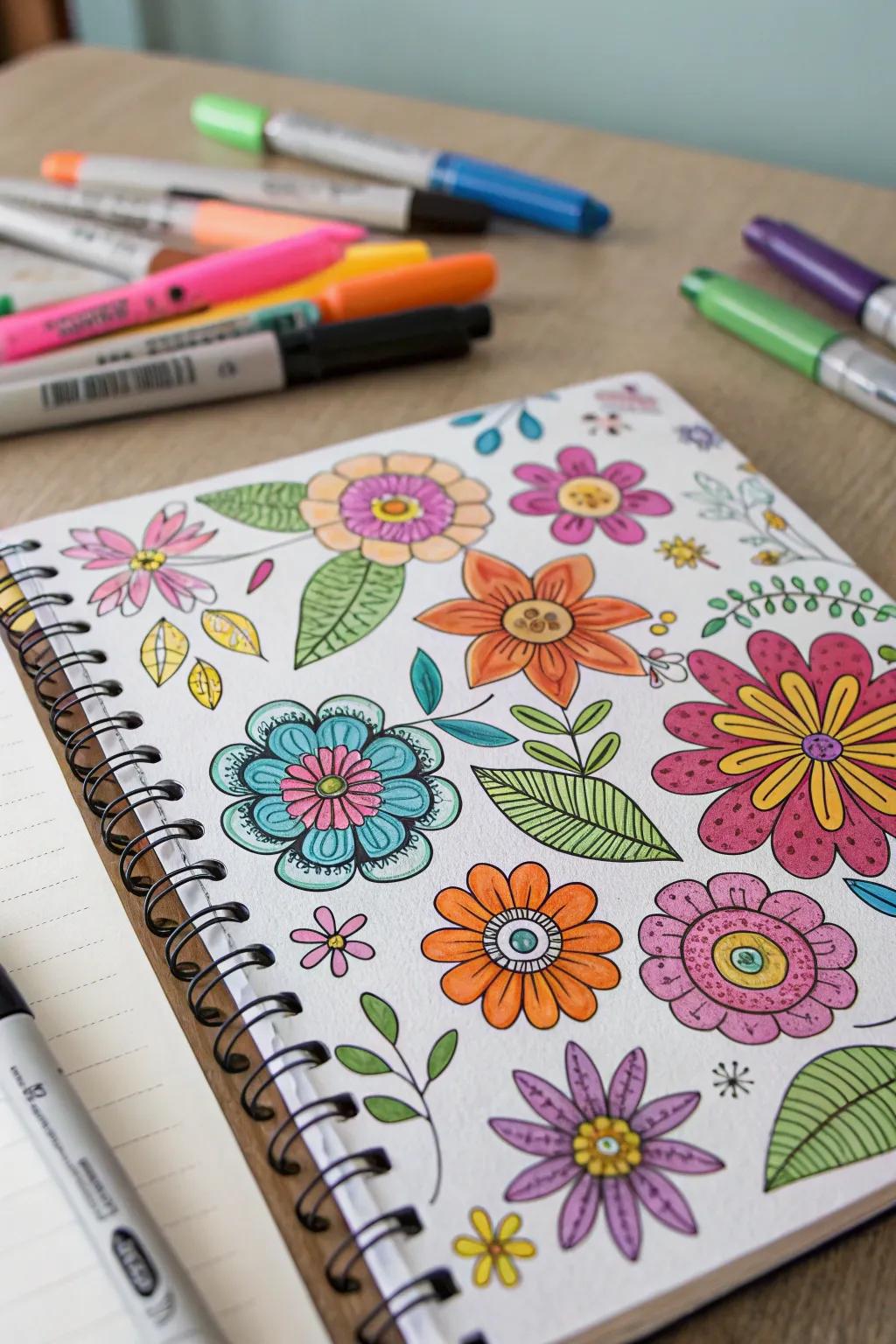 Vivid blooms bring vibrancy and life to your sketches.