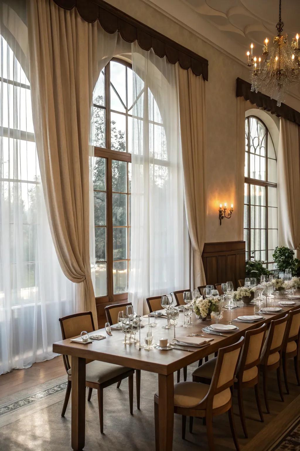 Sunlight improves the brightness and atmosphere of your dining space.