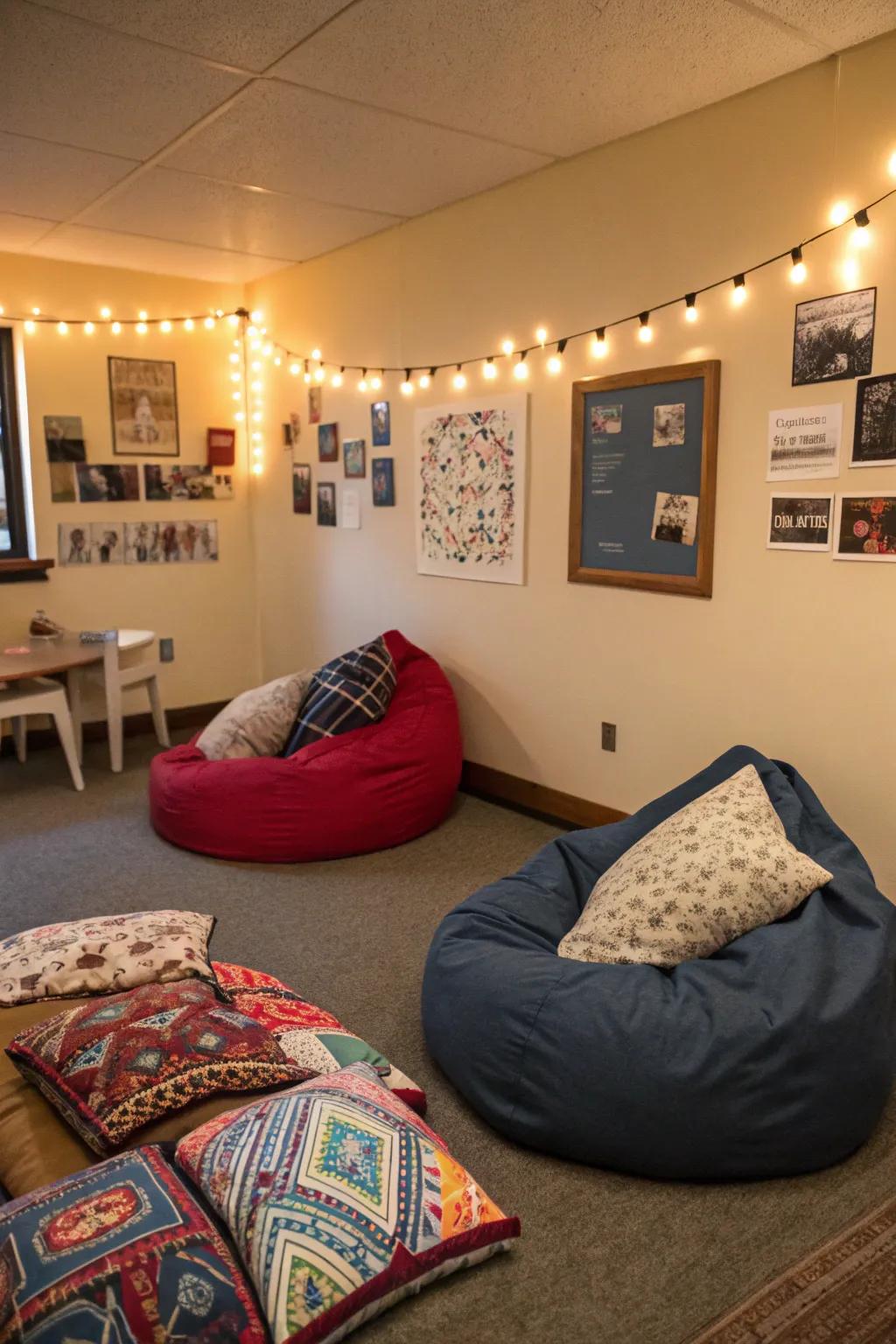 A relaxation spot is just right for chilling with friends.