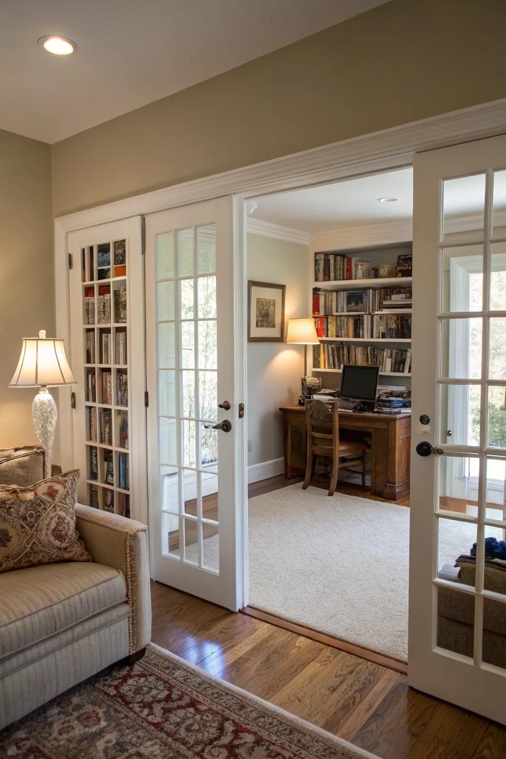 French doors as stylish area dividers.