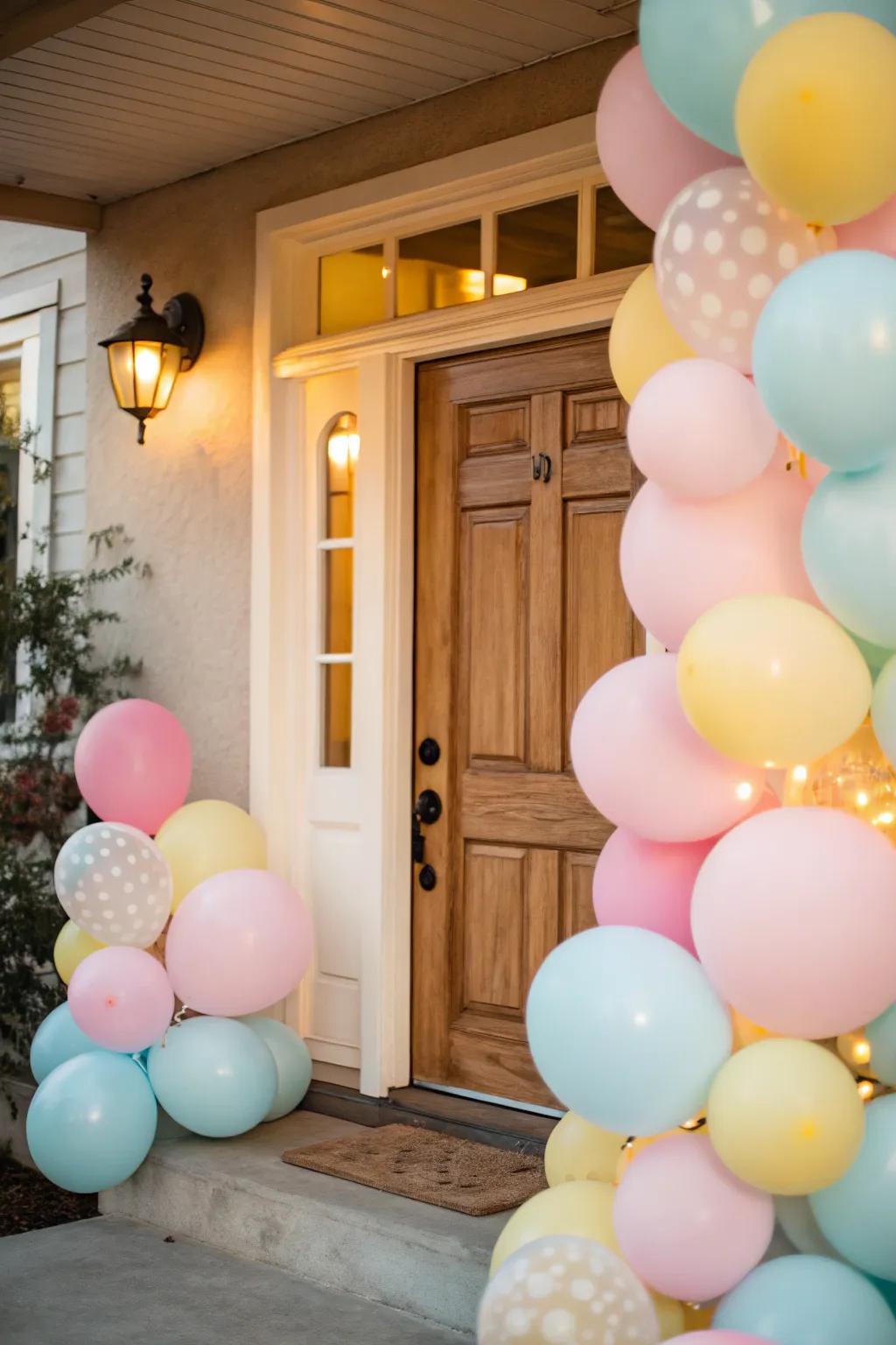 Bubble arrangements infuse a festive and joyous nuance to your wedding entrance.