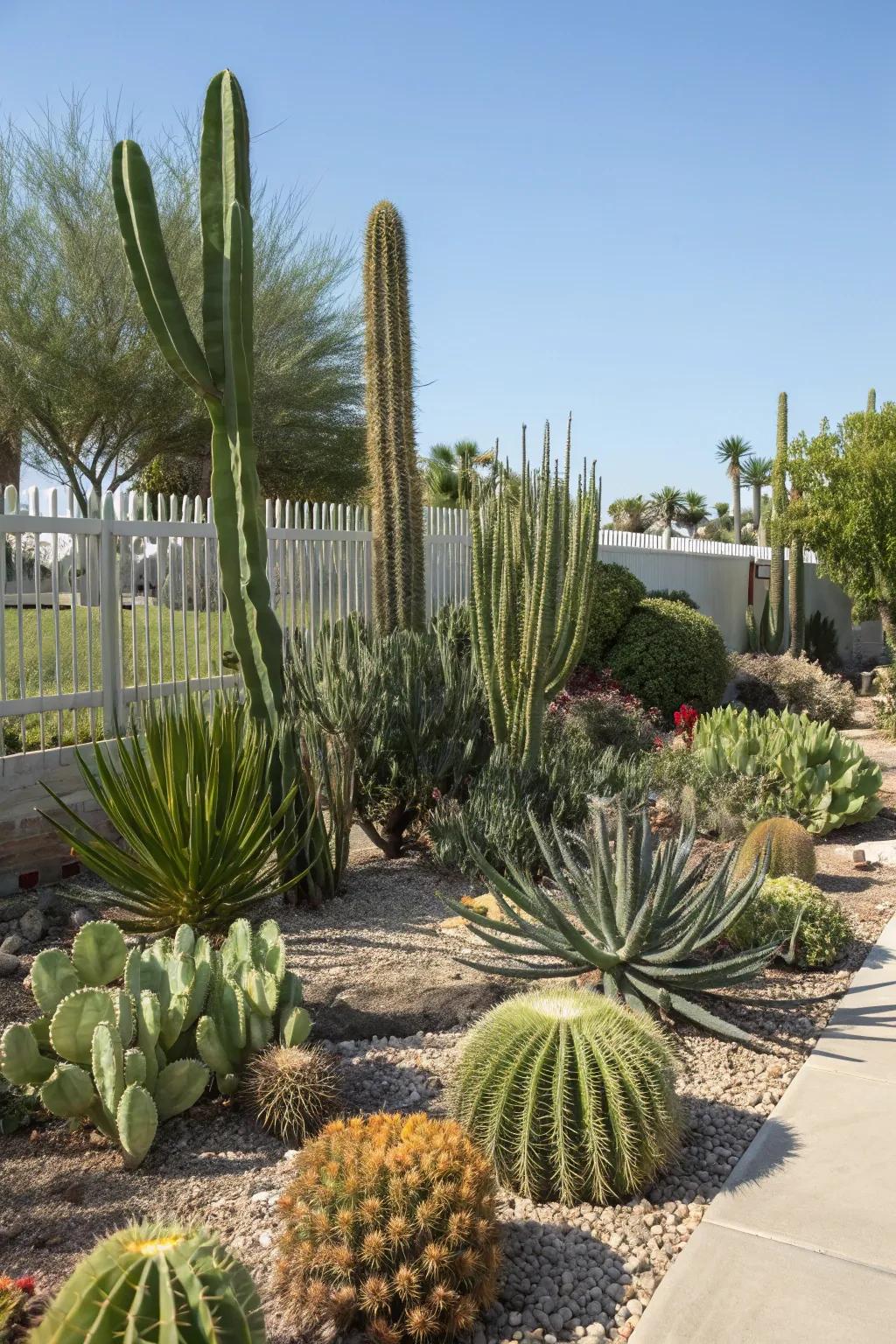 A layered landscape featuring varied plant elevations.