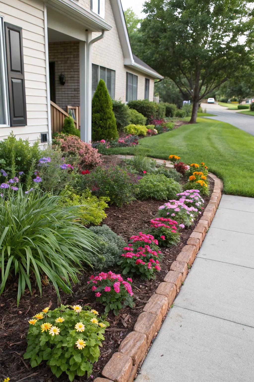 Mulch beds enhance visual appeal and simplify maintenance.