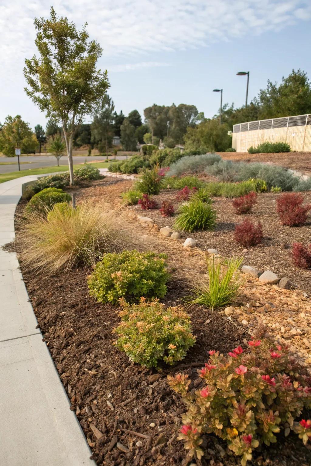 Mulch and ground cover providing warmth and practicality.