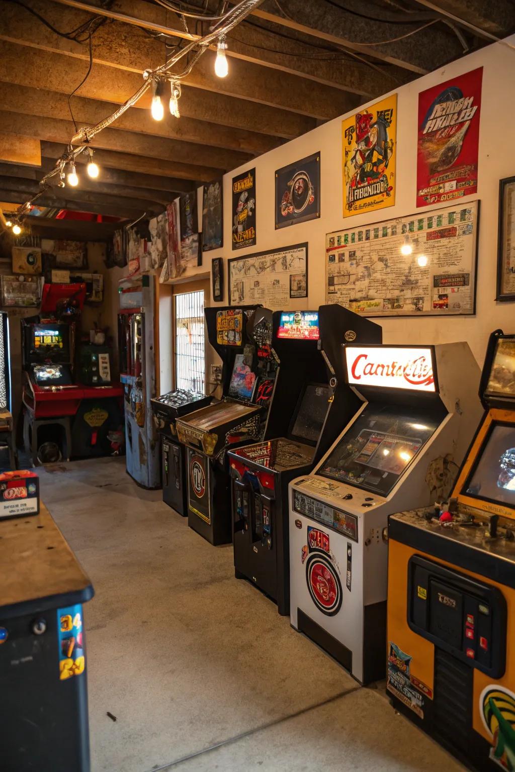 Classic arcade games add nostalgia to your man cave.