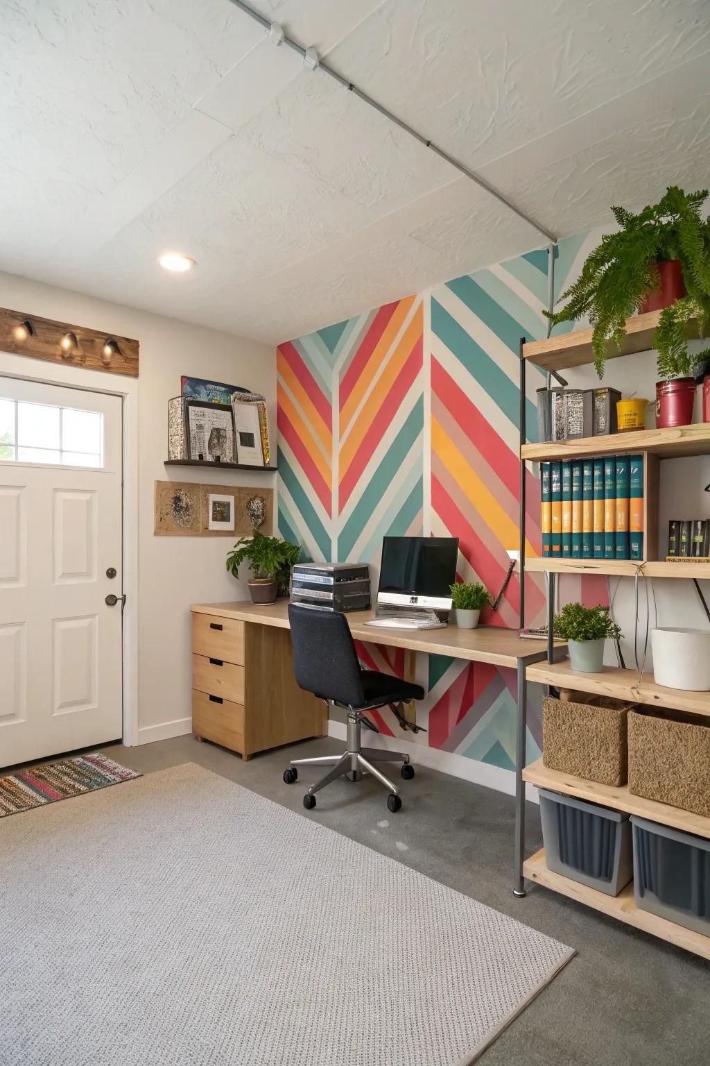 A unique wall can enrich the character of your office.