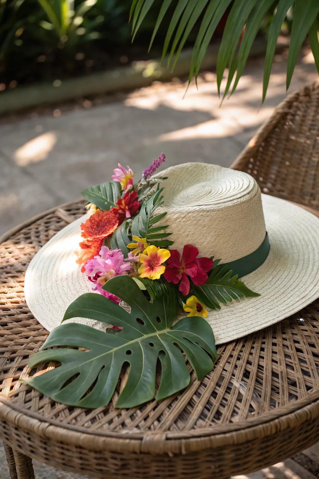 Tropical paradise infuses vibrant energy into your ensemble.