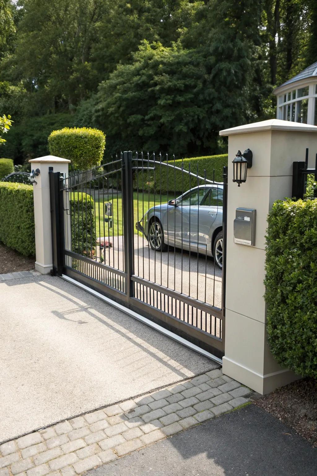 An automated gate blends ease with refinement.