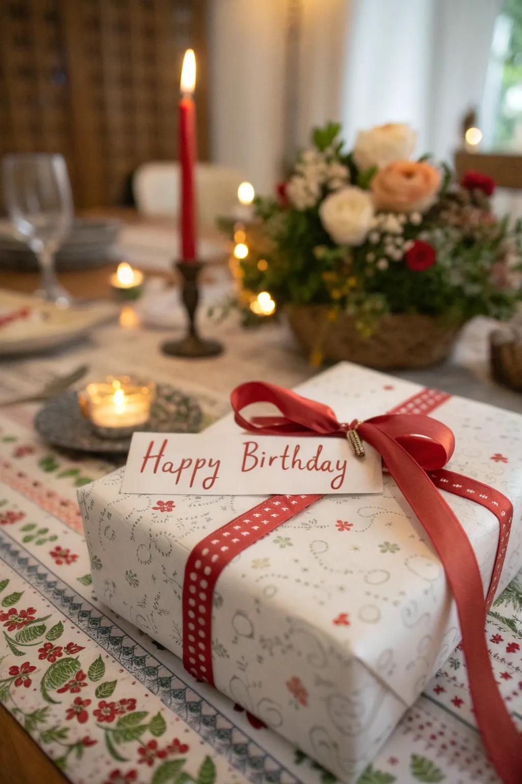 Gift with personalized band message