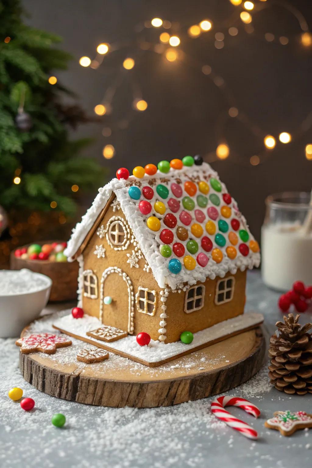 Sweet sphere frontages represent a spirited and colorful addition to gingerbread edifices.