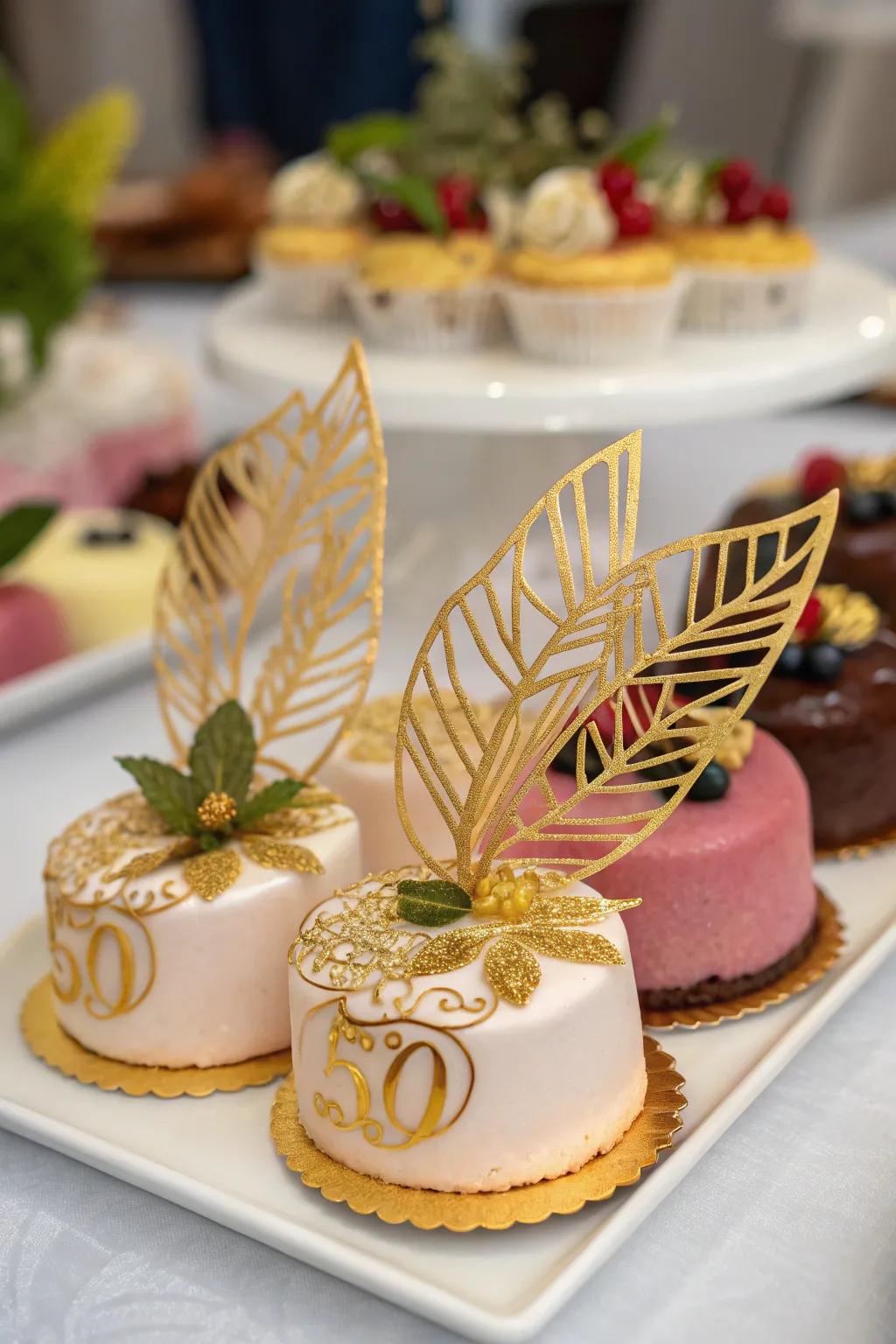 Golden leaf desserts introduce a note of richness and elegance.