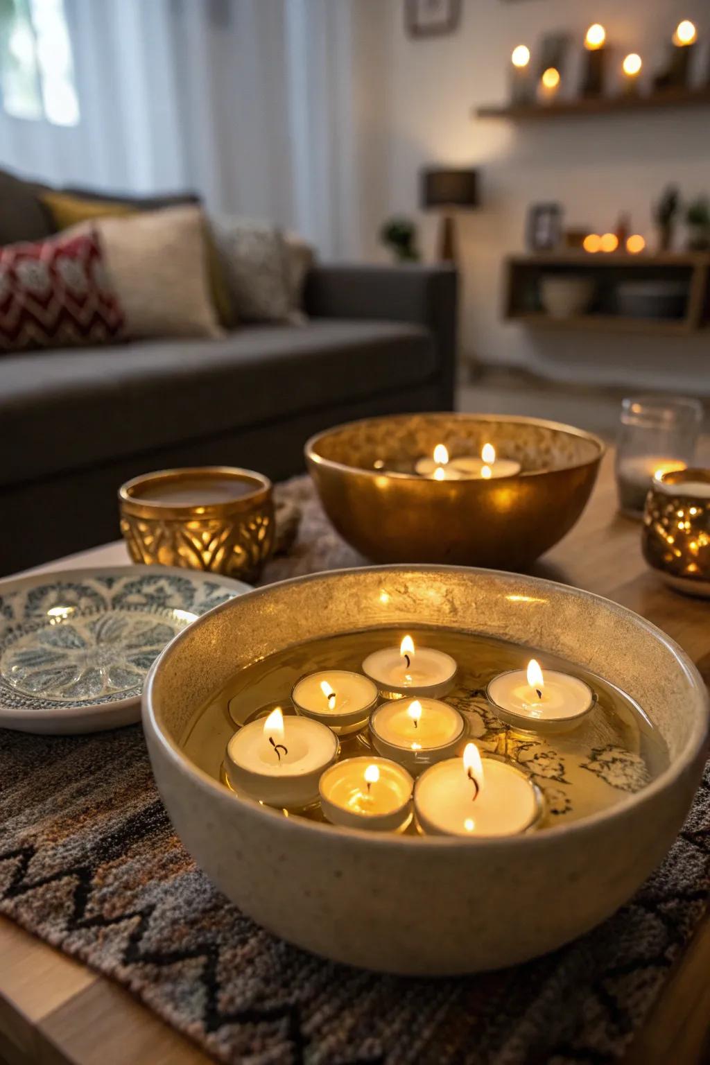Mesmerizing drifting gilded radiance sources that captivate the observer.