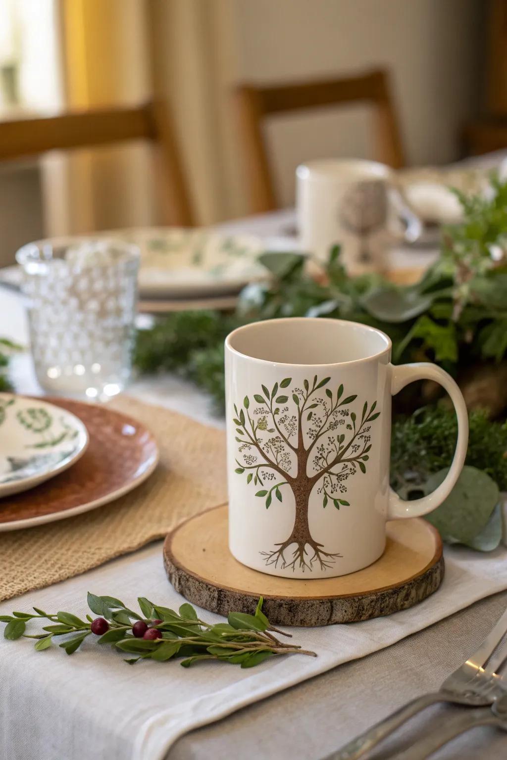A mug honoring family connections.