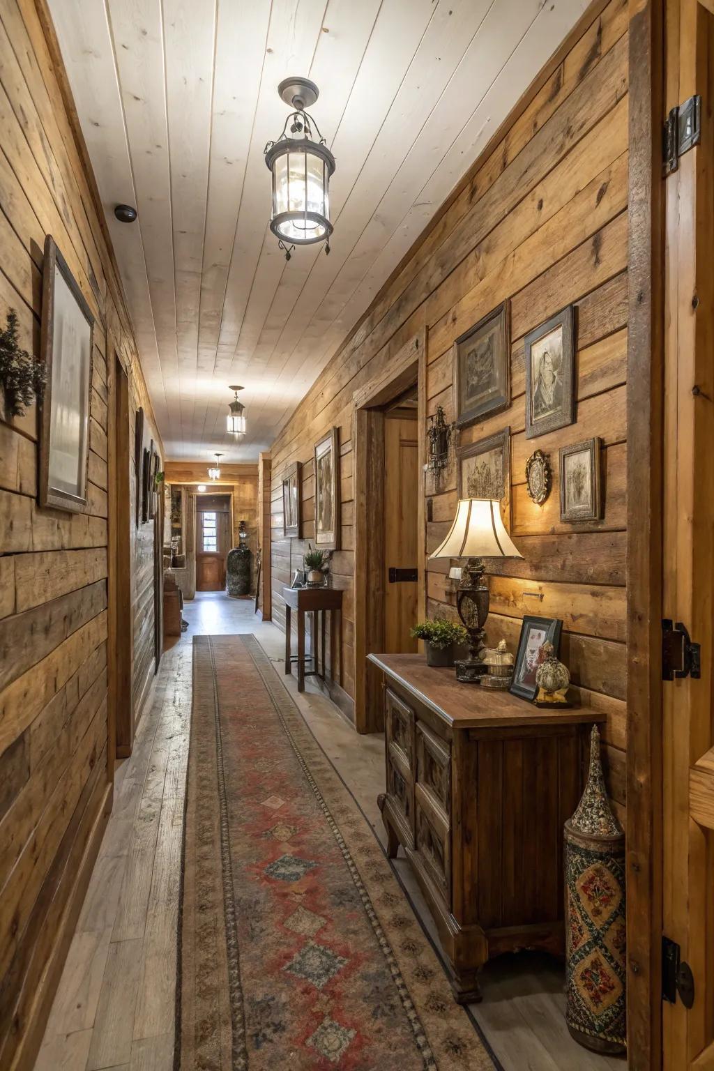Capture rustic allure with timber reclaimed paneling.
