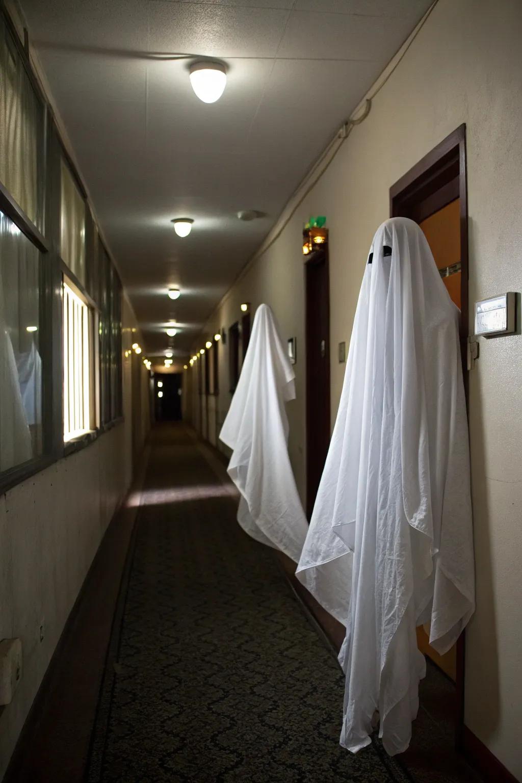 Drifting ghosts offer a chilling presence.