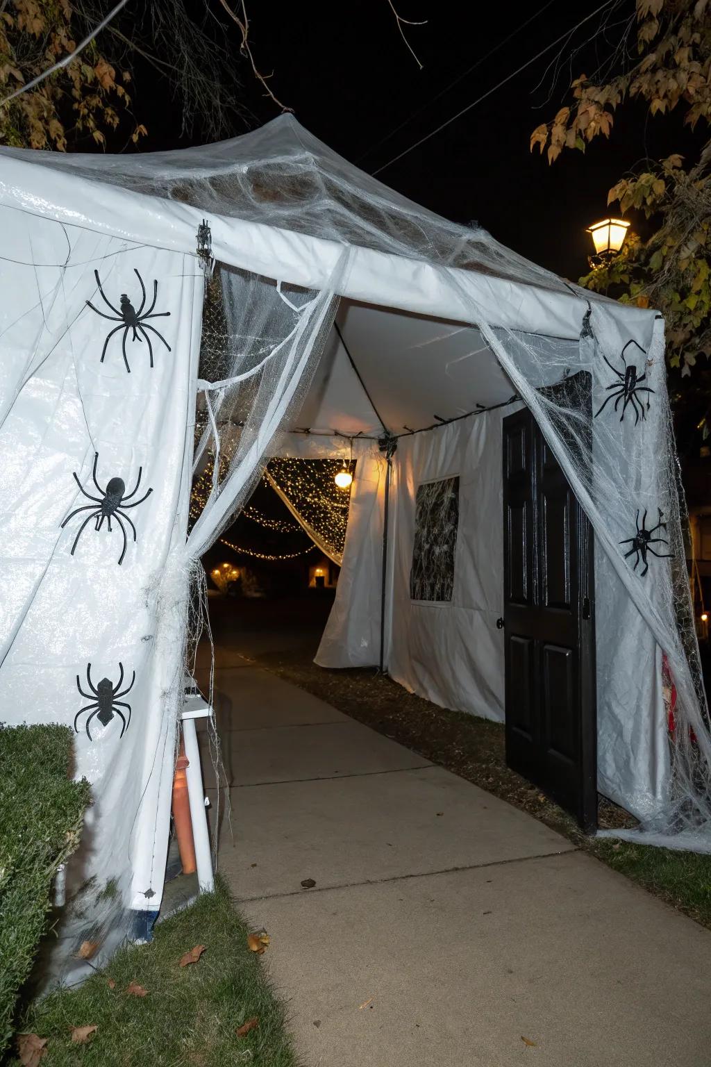 Greet visitors using a chilling specter access way to your tent.