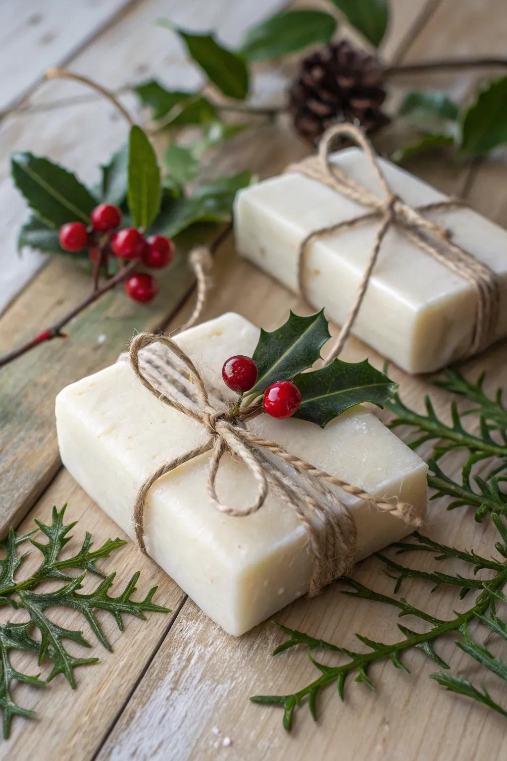 Soap enclosed utilizing genuine components for a countryside appeal