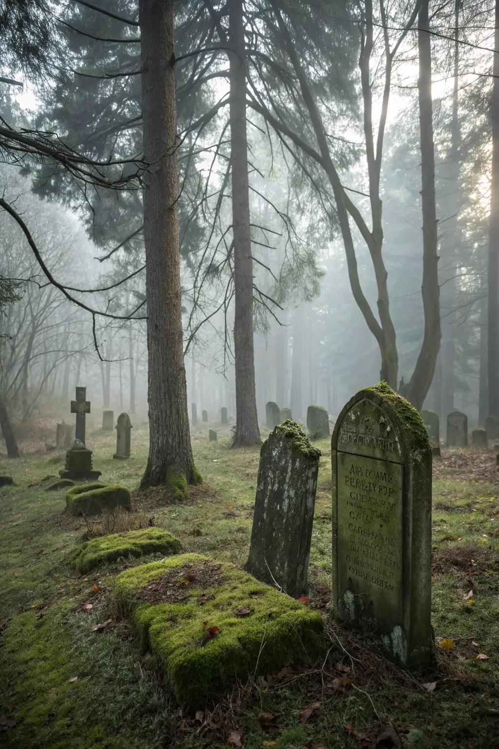 No haunted trail is complete without a mysterious graveyard.