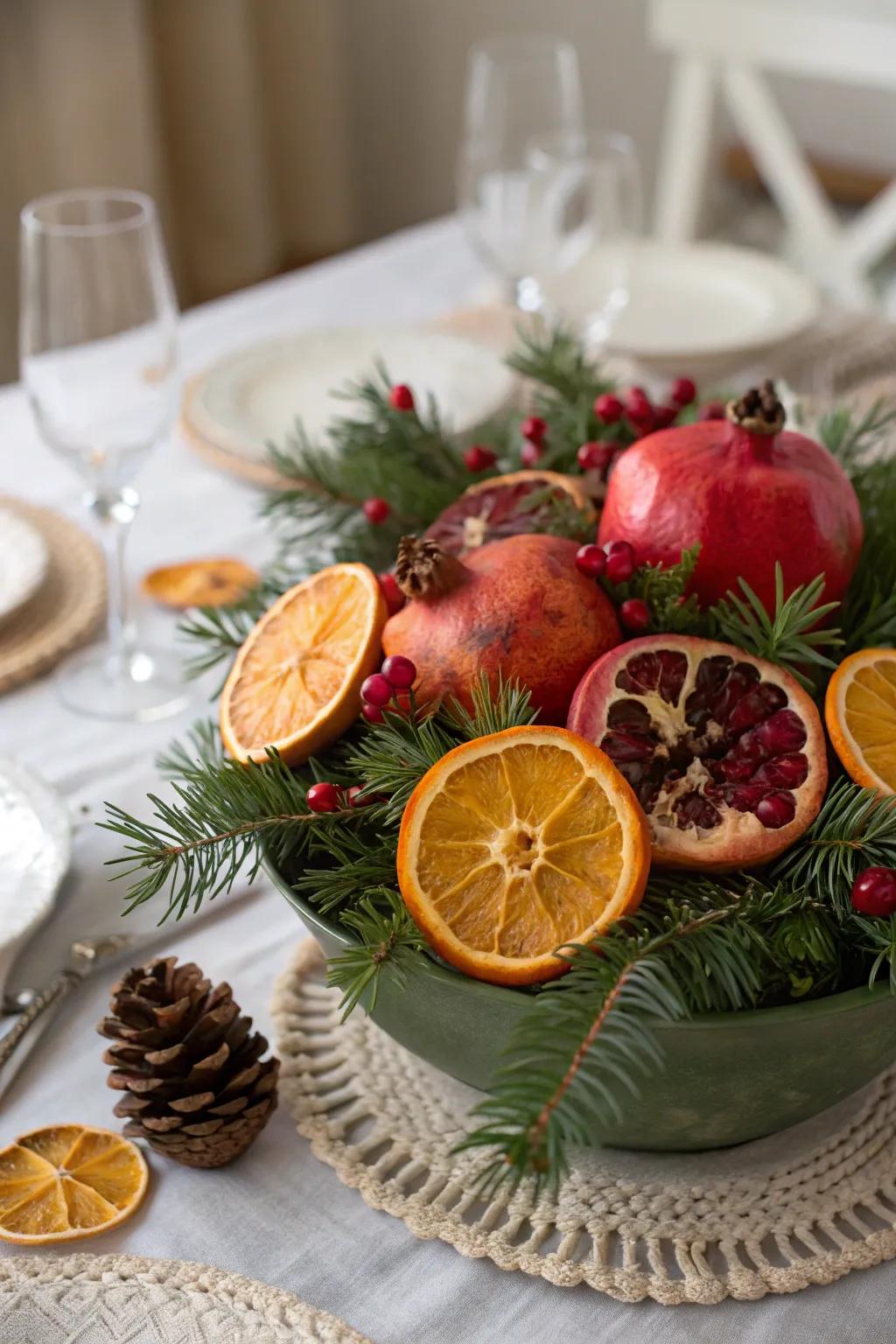 Harvest fruits contribute a whisper of natural charm to your surface.