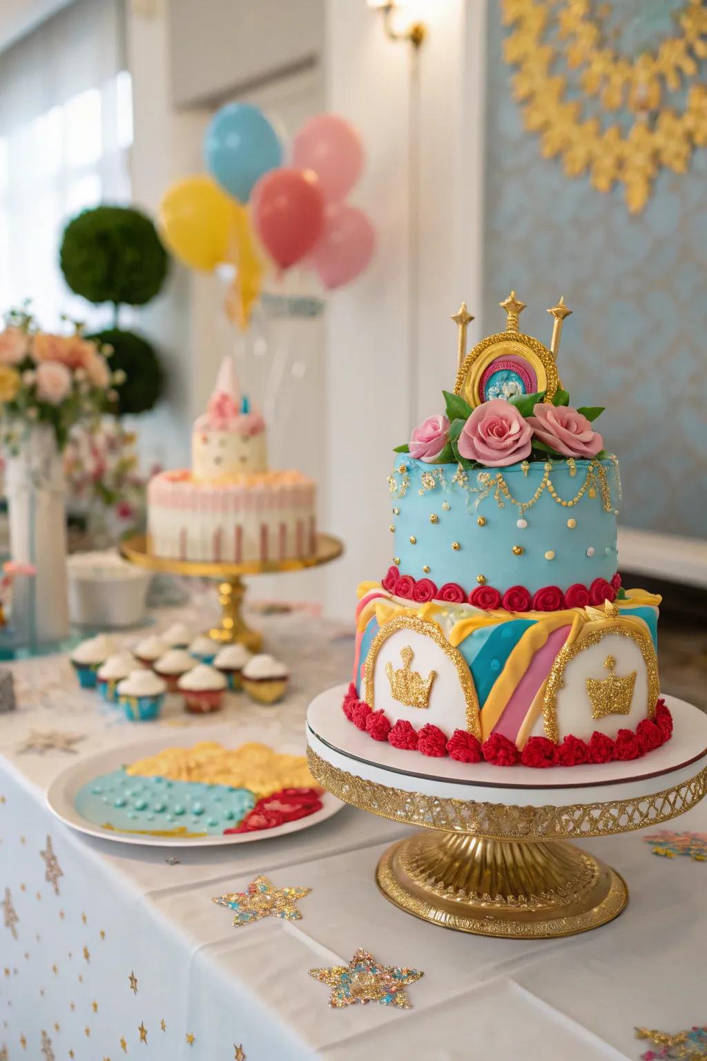 A themed birthday cake that functions as both a delightful dessert and a decorative element.