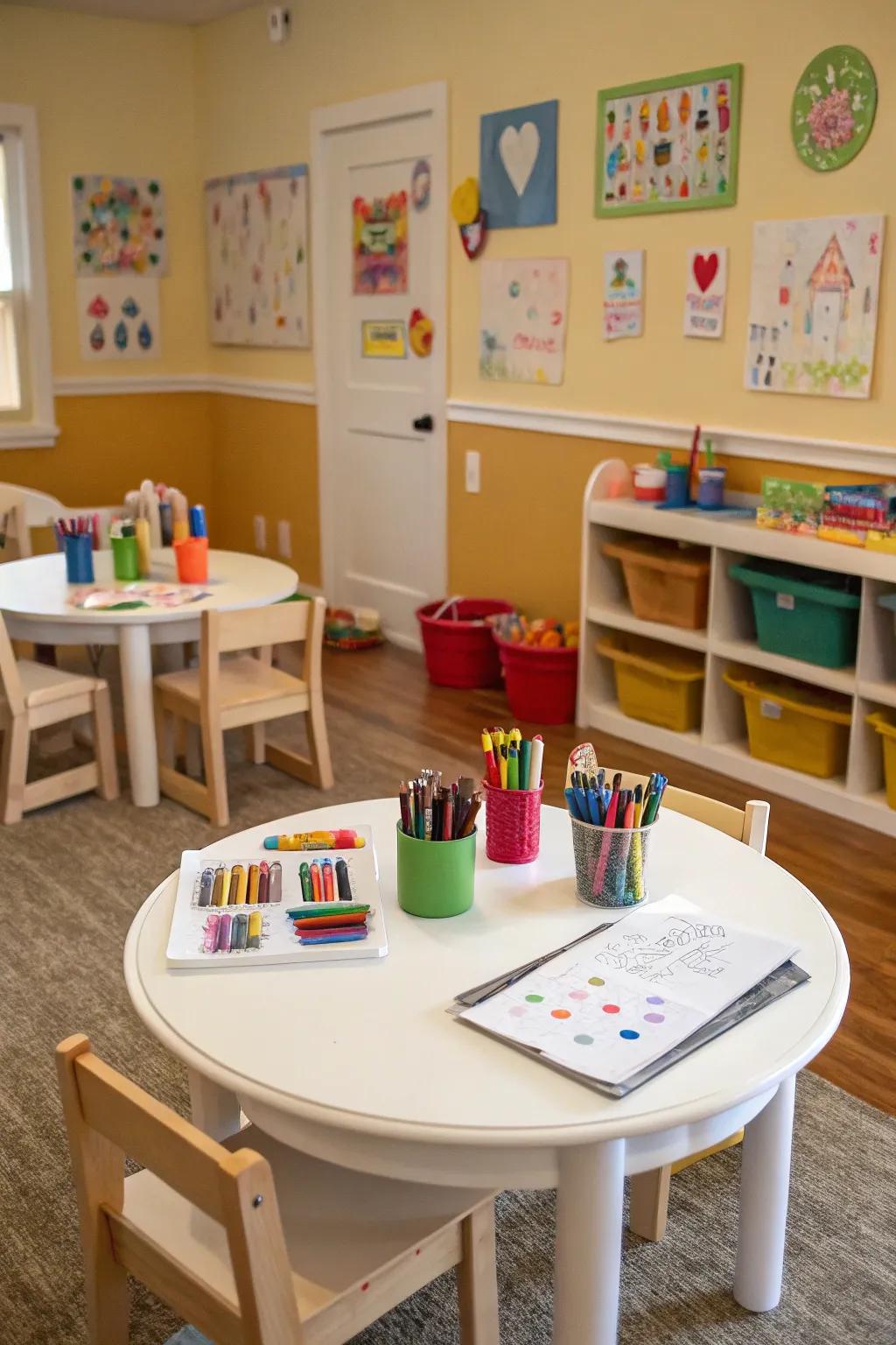 A dedicated art area for budding artists.