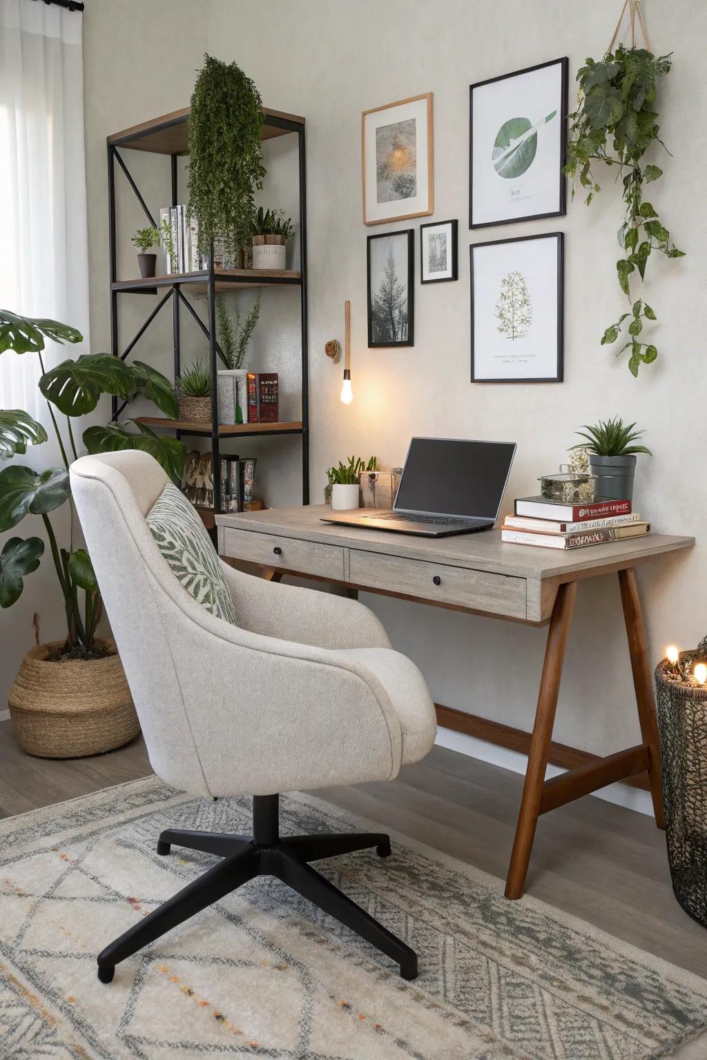 The correct chair merges comfort with aesthetics, thus boosting your productivity.