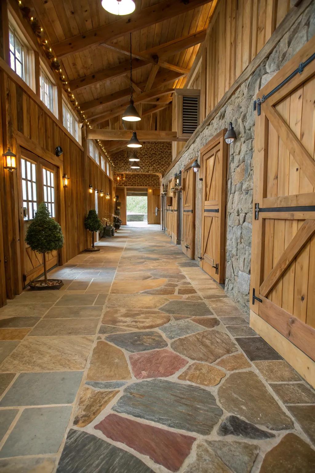 Natural stone adds a timeless and elegant touch to barn routes.
