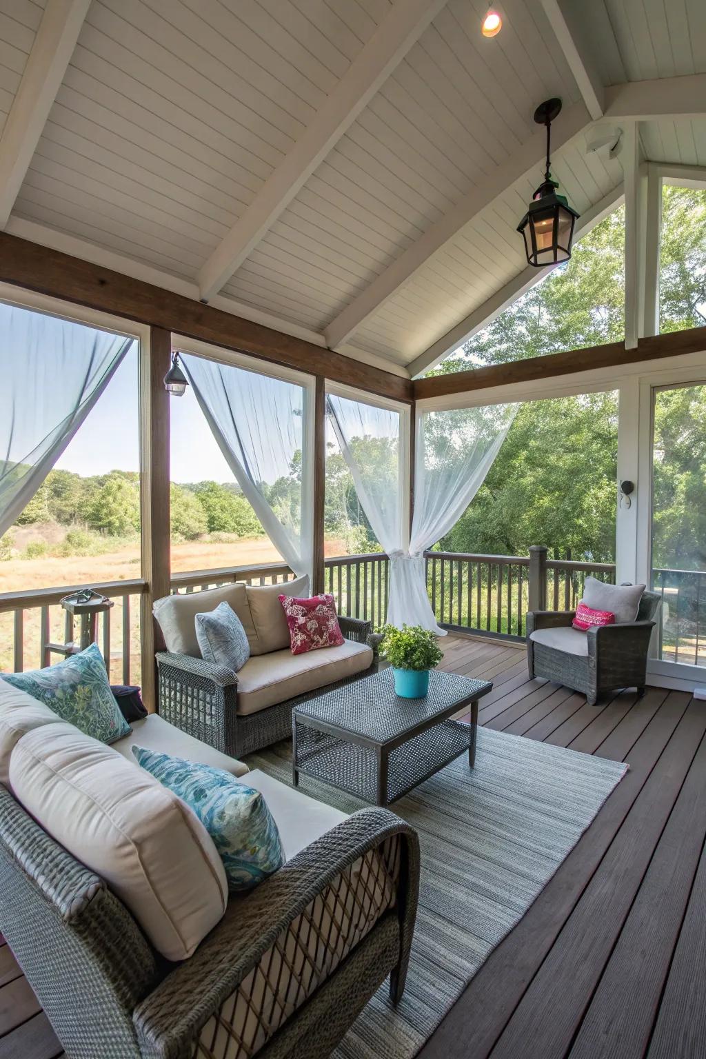 Screened-in patios make your deck useful all year.