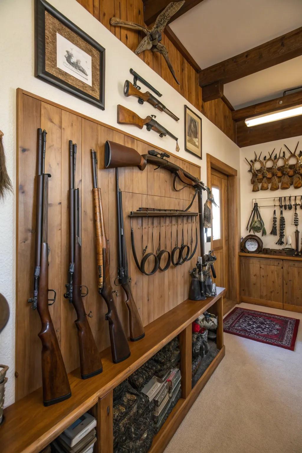 An organized display ensures your gear is always prepared for your next adventure.