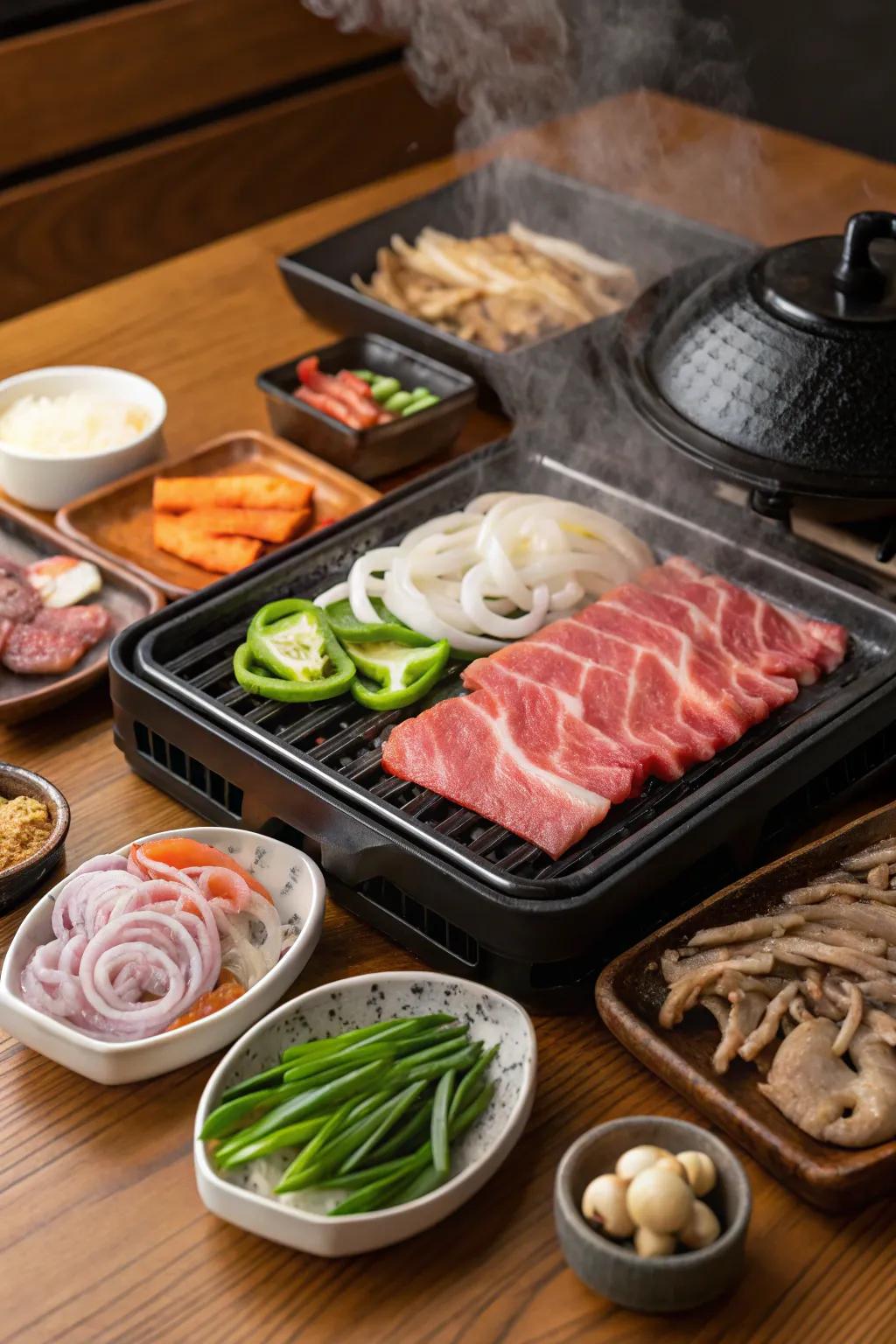 A tabletop Korean BBQ gives you social grilling fun indoors.