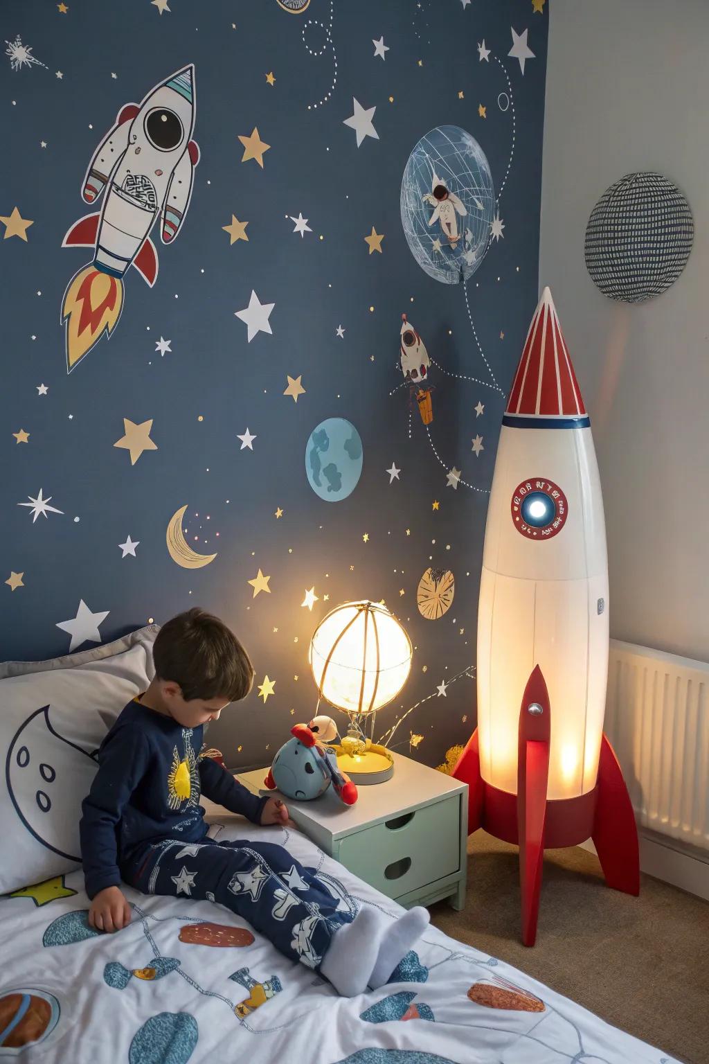 A celestial-themed chamber that ignites inventiveness and wonder.