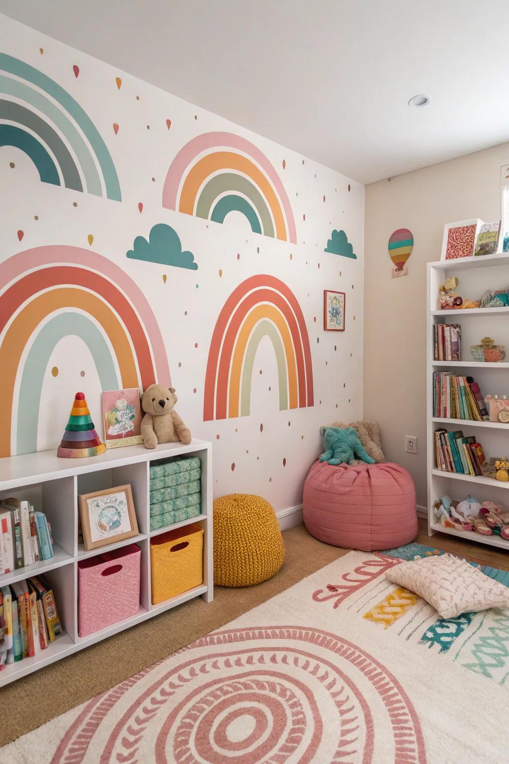 Stacked hues and forms fashion a dynamic and engaging design.