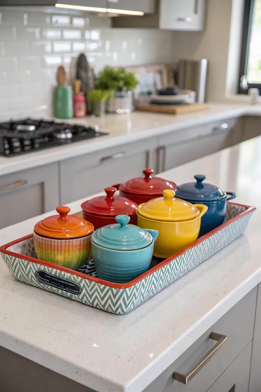 Ceramics introduce a creative element to kitchen aesthetics.