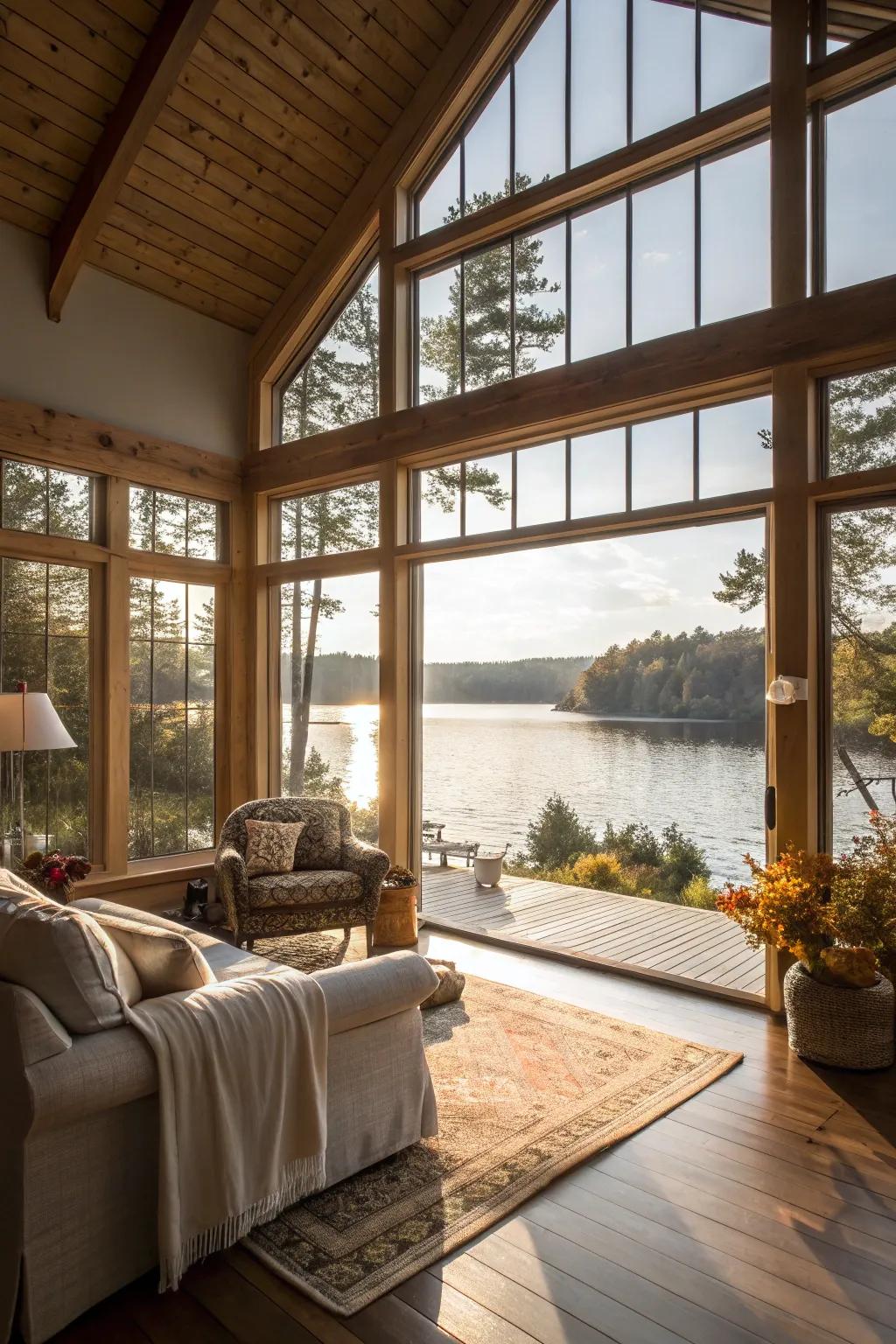 Light and open spaces accentuate the splendor of natural surroundings.